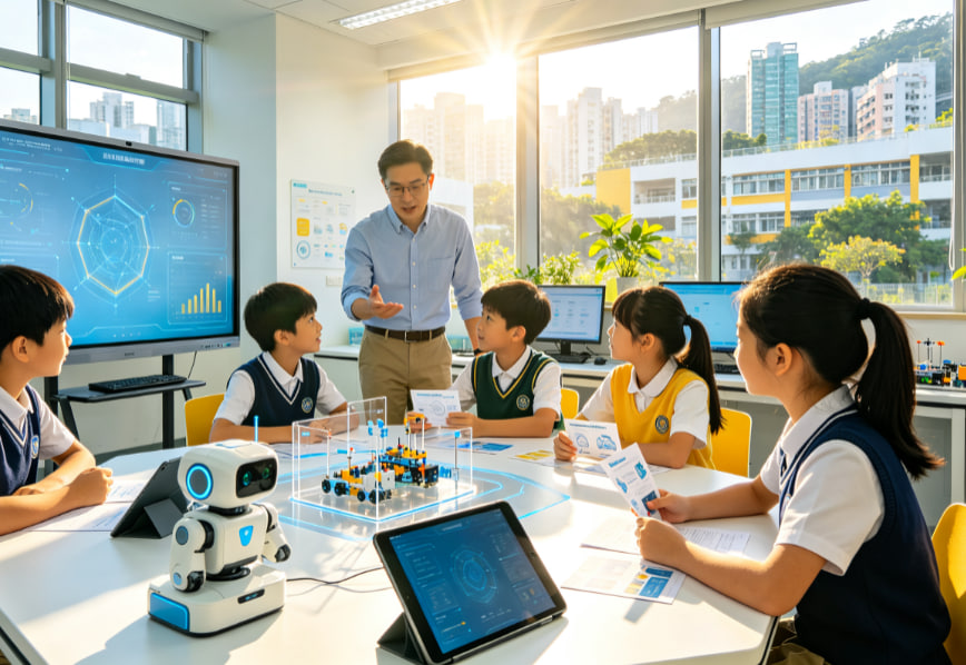 學生在筆記型電腦旁學習數碼內容